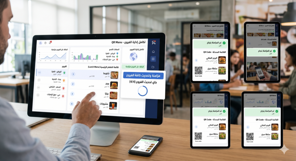 تكامل المنيو الرقمي مع إدارة الفروع