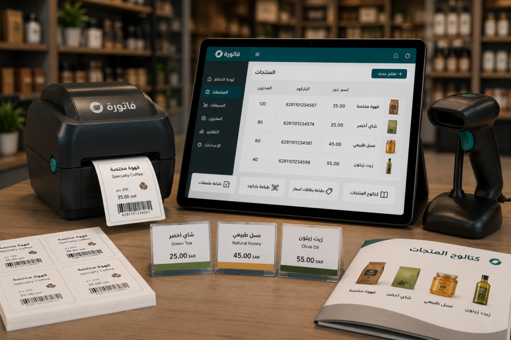 طباعة ملصقات المنتجات وبطاقات الأسعار