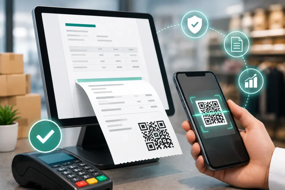 فاتورة ضريبية مع QR Code