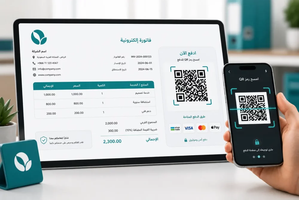 الدفع عبر QR Code في الفاتورة